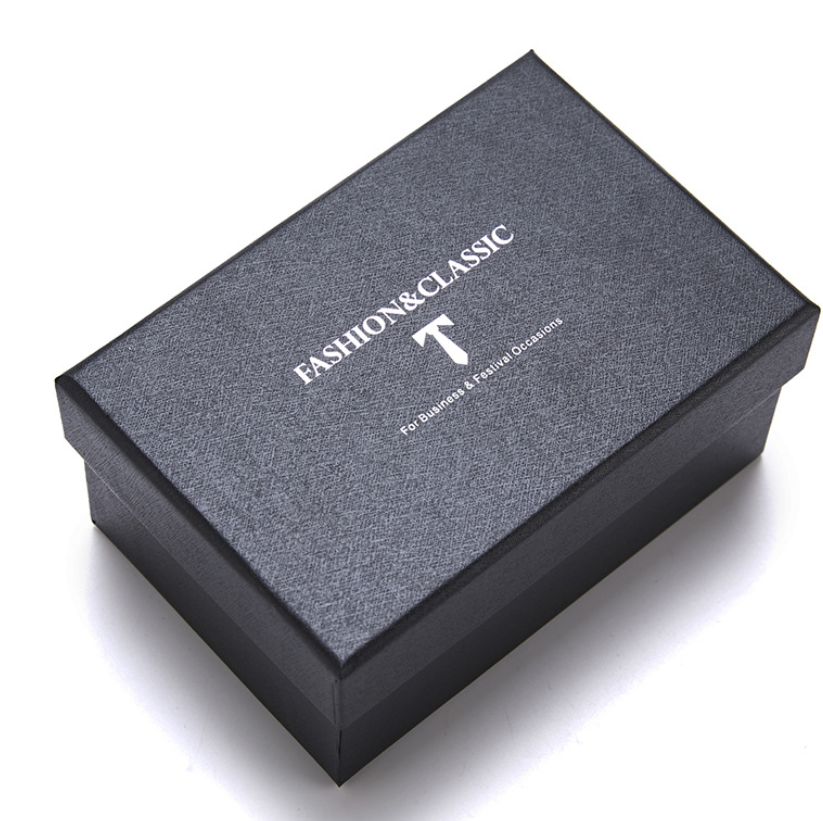 Elegantes Herren-Krawatten-Set mit Einstecktuch, Manschettenknöpfen, Ansteckblume & Geschenkbox