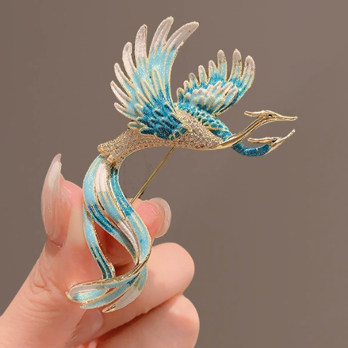 Elegante Brosche in Form von Kranichen