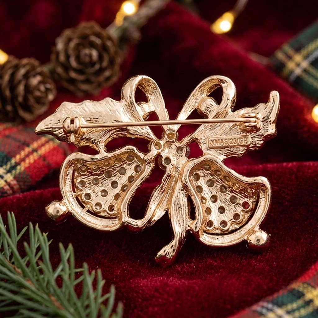 Elegante Weihnachtsbrosche in Form von Glocken