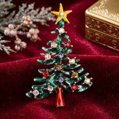 Elegante Brosche in Form eines Weihnachtsbaums