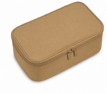 Reise Organizer für BHs, Unterwäsche und Socken. BH Aufbewahrungstasche Formstabiler Dessous Koffer mit Mehreren Fächern. La Riss Tasche mehrteilig mit Reißverschlus ( Braun)