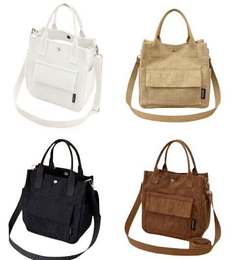 Süße Cord-Tasche „Kompakter Allrounder“ – Styling-Wunder in 4 Farben