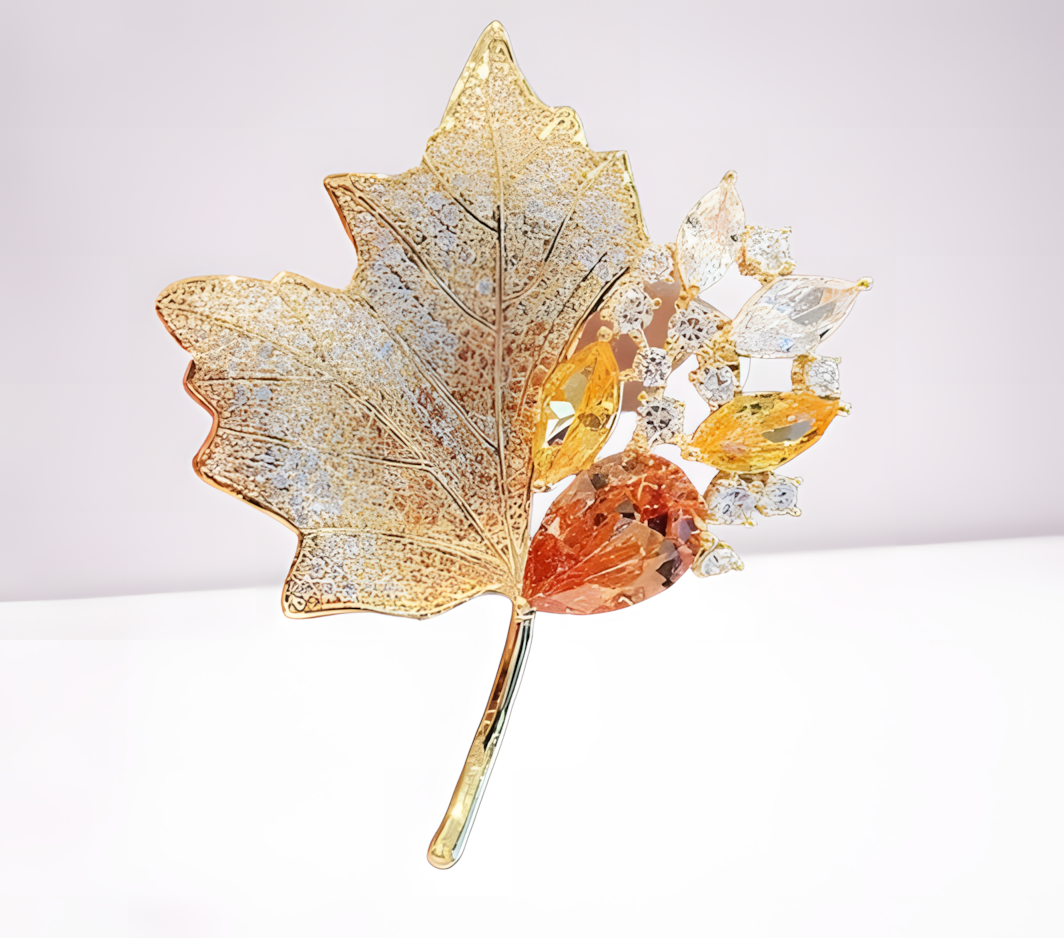 Elegante Ahornblatt-Brosche „Herbstzauber“ – Stilvoller Akzent für jeden Anlass