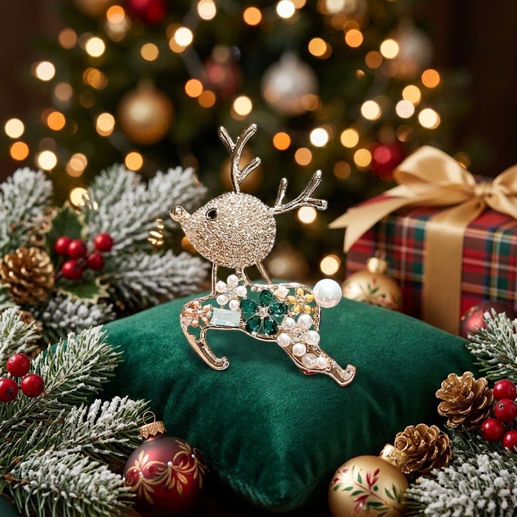 Elegante Brosche in Form eines Hirsches