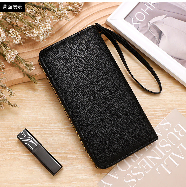 Premium Unisex Geldbörse mit Handschlaufe – Langes Portemonnaie aus Kunstleder (veganem Leder). Große Brieftasche & Travel Clutch für Damen & Herren