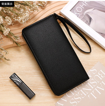 Premium Unisex Geldbörse mit Handschlaufe – Langes Portemonnaie aus Kunstleder (veganem Leder). Große Brieftasche & Travel Clutch für Damen & Herren