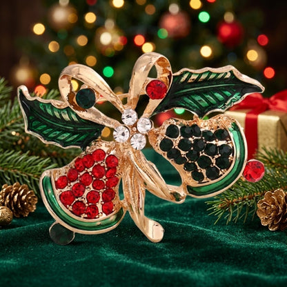 Elegante Weihnachtsbrosche in Form von Glocken