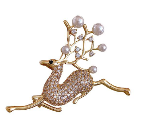 Elegante Brosche in Form eines Hirsches