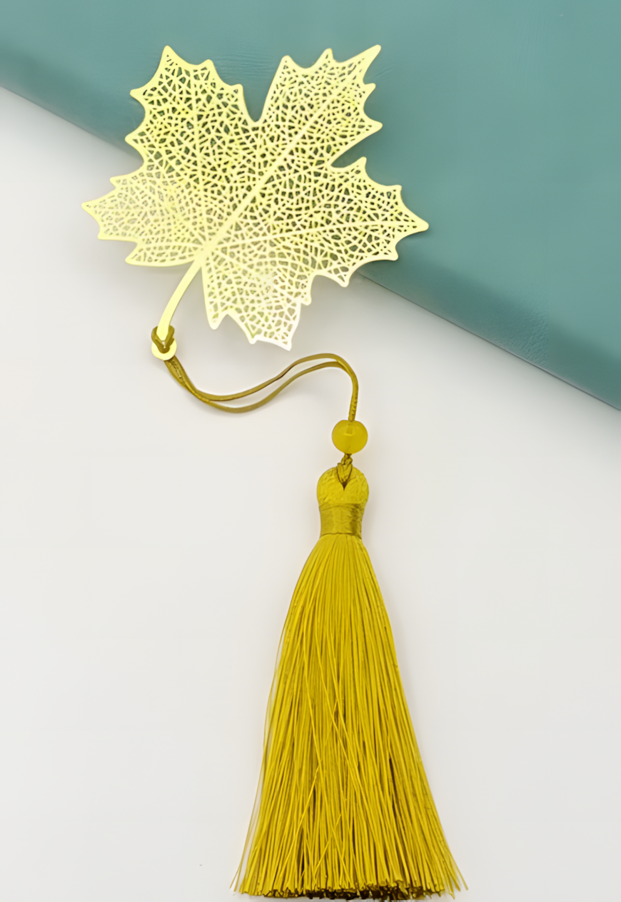 Botanische Eleganz – Goldene Metall-Lesezeichen im Geschenkset