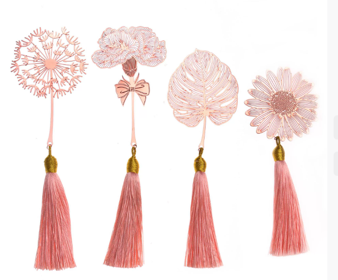 Botanische Eleganz – Goldene Metall-Lesezeichen im Geschenkset