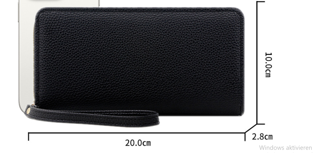 Premium Unisex Geldbörse mit Handschlaufe – Langes Portemonnaie aus Kunstleder (veganem Leder). Große Brieftasche & Travel Clutch für Damen & Herren