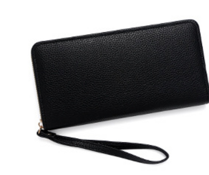 Premium Unisex Geldbörse mit Handschlaufe – Langes Portemonnaie aus Kunstleder (veganem Leder). Große Brieftasche & Travel Clutch für Damen & Herren