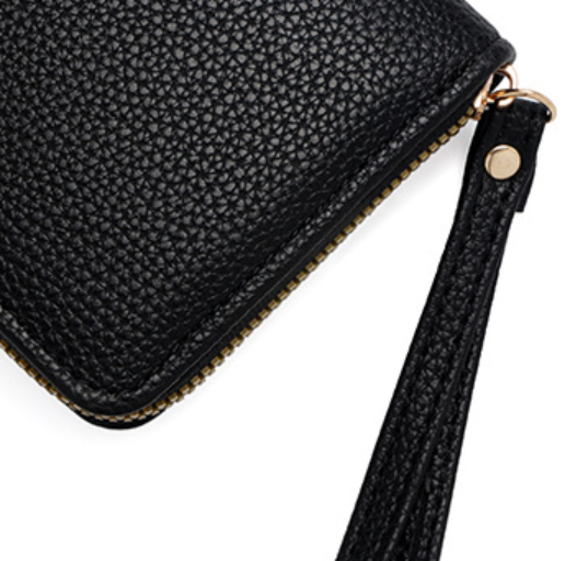 Premium Unisex Geldbörse mit Handschlaufe – Langes Portemonnaie aus Kunstleder (veganem Leder). Große Brieftasche & Travel Clutch für Damen & Herren