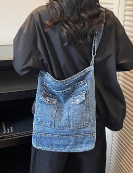 Stylischer Denim-Shopper im Vintage-Look – Die perfekte Crossbody-Tasche für jeden Tag