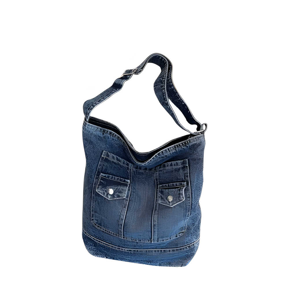 Stylischer Denim-Shopper im Vintage-Look – Die perfekte Crossbody-Tasche für jeden Tag