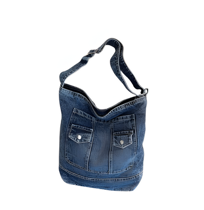Stylischer Denim-Shopper im Vintage-Look – Die perfekte Crossbody-Tasche für jeden Tag