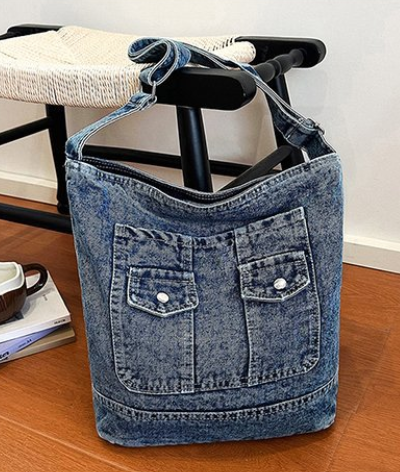 Stylischer Denim-Shopper im Vintage-Look – Die perfekte Crossbody-Tasche für jeden Tag