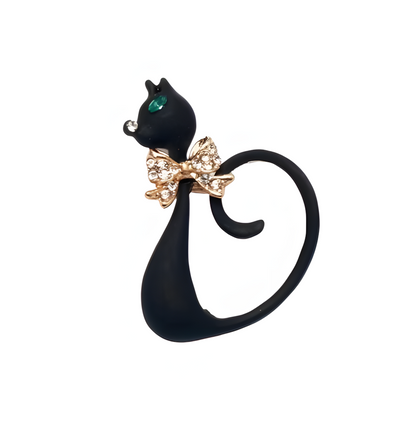 Elegante Brosche „Schwarze Katze“ – Ein funkelschönes Highlight für Ihr Outfit