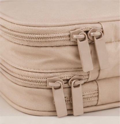 Reise Organizer für BHs, Unterwäsche und Socken. BH Aufbewahrungstasche Formstabiler Dessous Koffer mit Mehreren Fächern. La Riss Tasche mehrteilig mit Reißverschluss (Pink)