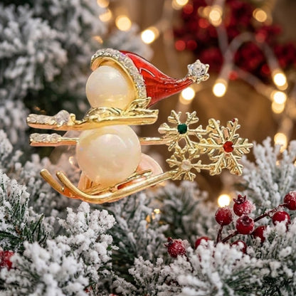 Elegante Brosche in Form eines Schneemanns