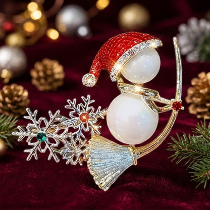 Elegante Brosche in Form eines Schneemanns