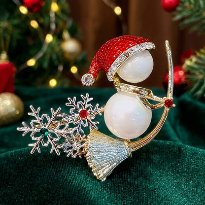 Elegante Brosche in Form eines Schneemanns