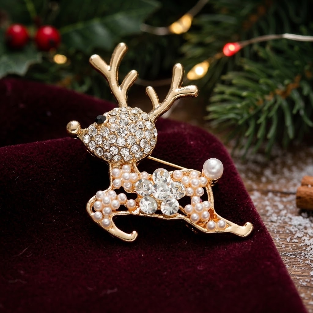 Elegante Weihnachtsrose in Form eines Hirsches