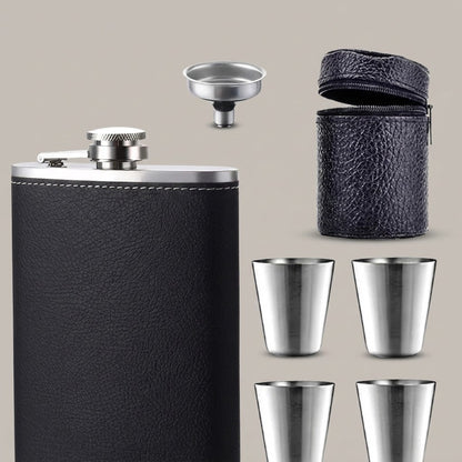Edelstahl-Flachmann Set – 8-teilig